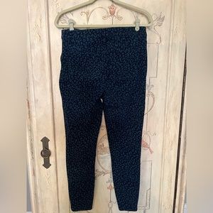 Spanx blue leopard print legging jeans size L